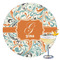 Orange & Blue Leafy Swirls Drink Topper - XLarge - Single with Drink