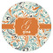 Orange & Blue Leafy Swirls Drink Topper - XLarge - Single