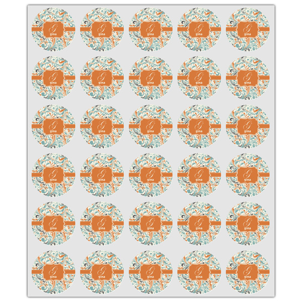 Orange & Blue Leafy Swirls Drink Topper - XSmall - Set of 30