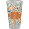Orange & Blue Leafy Swirls Pint Glass - Full Color - Front View