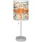Orange & Blue Leafy Swirls Drum Lampshade with base included