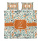 Orange & Blue Leafy Swirls Duvet Cover Set - King - Alt Approval