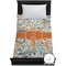 Orange & Blue Leafy Swirls Duvet Cover - Twin (Personalized)