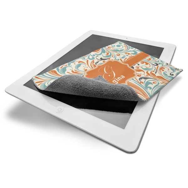 Orange & Blue Leafy Swirls Electronic Screen Wipe - iPad