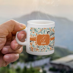 Orange & Blue Leafy Swirls Single Shot Espresso Cup - Single (Personalized)