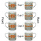 Orange & Blue Leafy Swirls Espresso Cup - 6oz (Double Shot Set of 4) APPROVAL