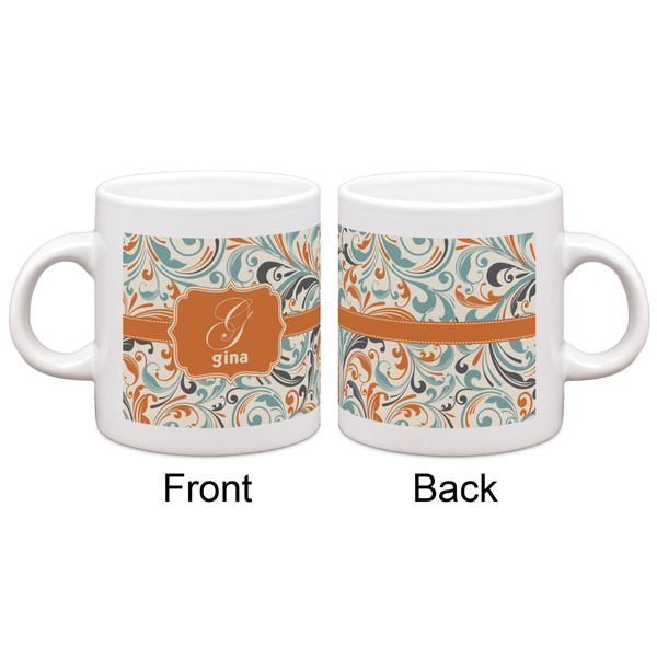 Orange & Blue Leafy Swirls Espresso Cup - Apvl