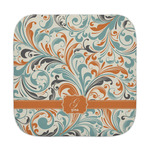 Orange & Blue Leafy Swirls Face Towel (Personalized)