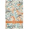 Orange & Blue Leafy Swirls Finger Tip Towel - Full View