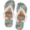 Orange & Blue Leafy Swirls Flip Flops - Small (Personalized)