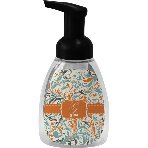 Orange & Blue Leafy Swirls Foam Soap Bottle