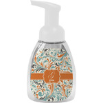 Orange & Blue Leafy Swirls Foam Soap Bottle - White (Personalized)