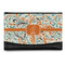 Orange & Blue Leafy Swirls Genuine Leather Womens Wallet - Front/Main