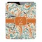 Orange & Blue Leafy Swirls Genuine Leather iPad Sleeve (Personalized)