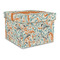 Orange & Blue Leafy Swirls Gift Boxes with Lid - Canvas Wrapped - Large - Front/Main