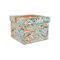 Orange & Blue Leafy Swirls Gift Box with Lid - Canvas Wrapped - Small (Personalized)