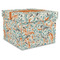 Orange & Blue Leafy Swirls Gift Boxes with Lid - Canvas Wrapped - X-Large - Front/Main