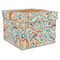 Orange & Blue Leafy Swirls Gift Boxes with Lid - Canvas Wrapped - XX-Large - Front/Main