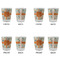 Orange & Blue Leafy Swirls Glass Shot Glass - Standard - Set of 4 - APPROVAL