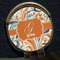 Orange & Blue Leafy Swirls Golf Ball Marker Hat Clip - Gold - Close Up