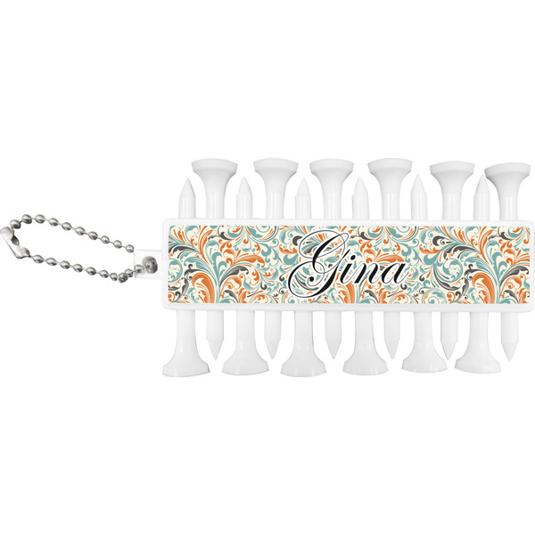 Orange & Blue Leafy Swirls Golf Buddy