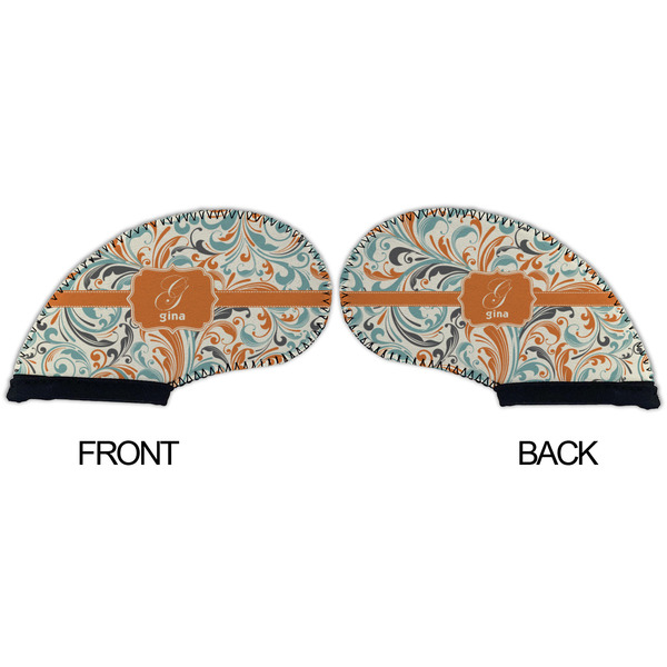 Orange & Blue Leafy Swirls Golf Club Covers - APPROVAL