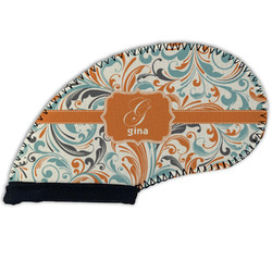 Orange & Blue Leafy Swirls Golf Club Iron Cover (Personalized)