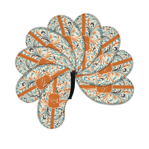 Orange & Blue Leafy Swirls Golf Club Covers - PARENT/MAIN (set of 9)