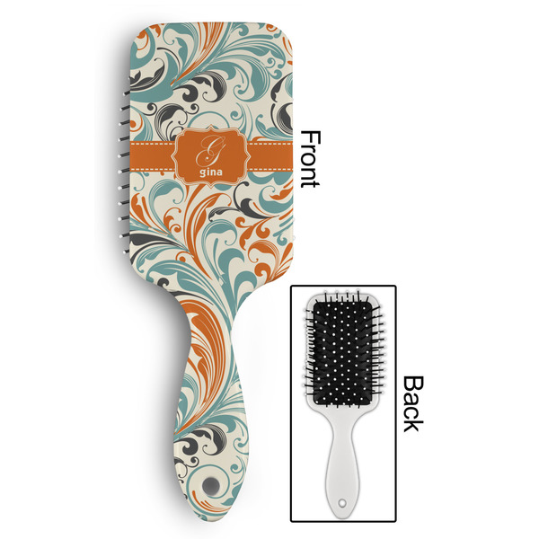 Orange & Blue Leafy Swirls Hair Brush - Approval