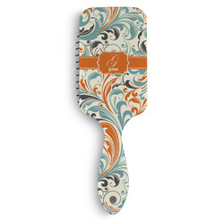 Orange & Blue Leafy Swirls Hair Brushes (Personalized)