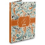 Orange & Blue Leafy Swirls Hardbound Journal (Personalized)