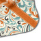 Orange & Blue Leafy Swirls Hooded Baby Towel- Detail Corner
