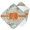 Orange & Blue Leafy Swirls Hooded Baby Towel- Main