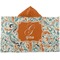 Orange & Blue Leafy Swirls Kids Hooded Towel (Personalized)
