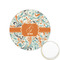 Orange & Blue Leafy Swirls Printed Cookie Topper - 1.25" (Personalized)