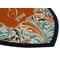 Orange & Blue Leafy Swirls Iron on Shield 3 Detail