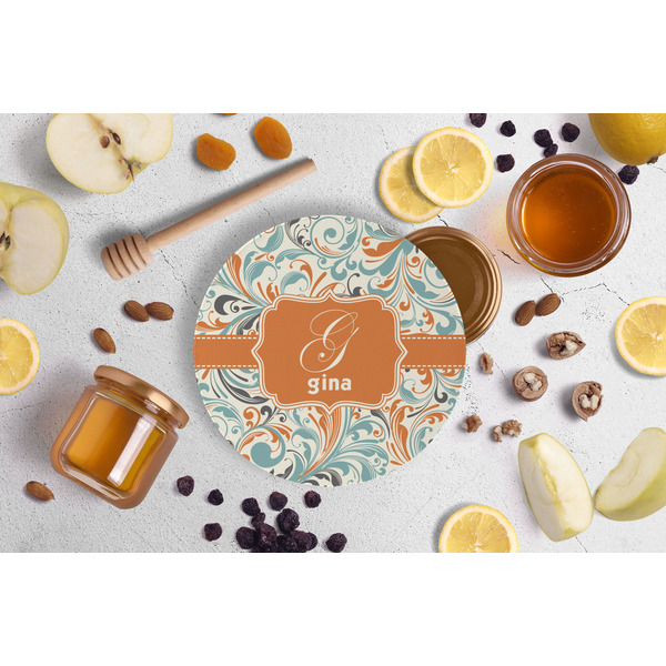 Orange & Blue Leafy Swirls Jar Opener - Lifestyle Image
