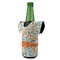 Orange & Blue Leafy Swirls Jersey Bottle Cooler - ANGLE (on bottle)