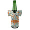 Orange & Blue Leafy Swirls Jersey Bottle Cooler - FRONT (on bottle)