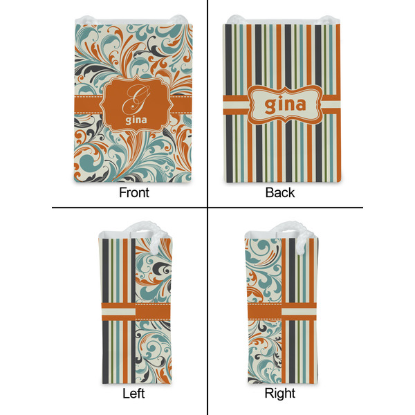 Orange & Blue Leafy Swirls Jewelry Gift Bag - Gloss - Approval