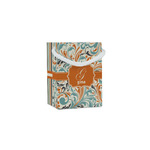 Orange & Blue Leafy Swirls Jewelry Gift Bags (Personalized)