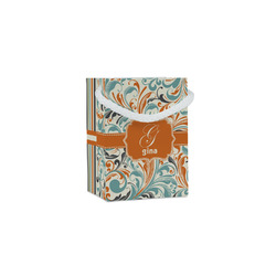 Orange & Blue Leafy Swirls Jewelry Gift Bags - Gloss (Personalized)