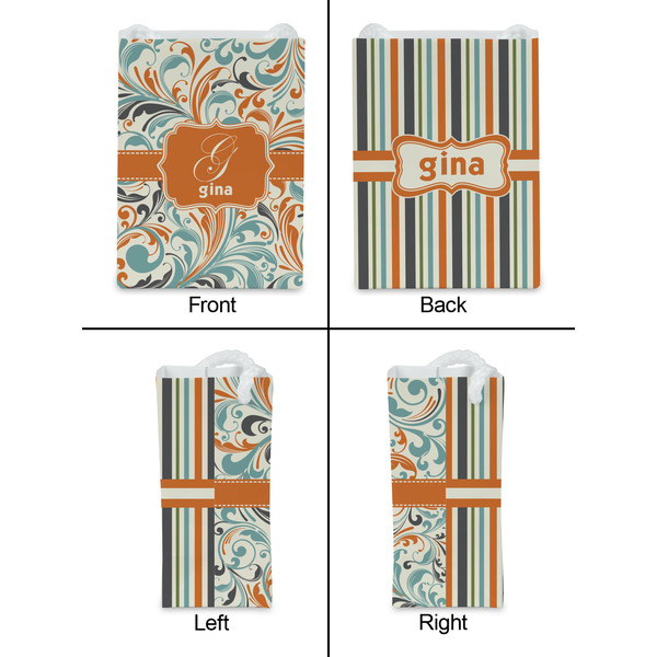 Orange & Blue Leafy Swirls Jewelry Gift Bag - Matte - Approval