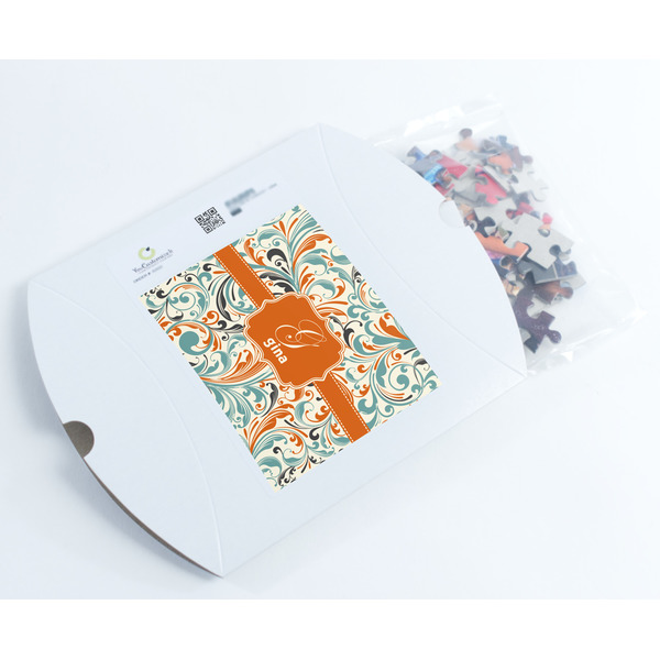 Orange & Blue Leafy Swirls Jigsaw Puzzle 110 Piece - Box