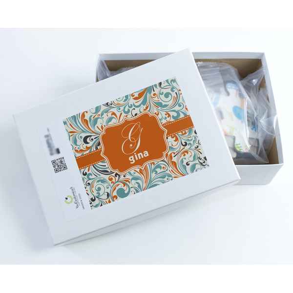 Orange & Blue Leafy Swirls Jigsaw Puzzle 30 Piece - Box