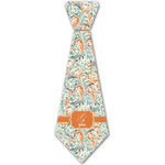 Orange & Blue Leafy Swirls Iron On Tie - 4 Sizes w/ Name and Initial
