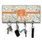 Orange & Blue Leafy Swirls Key Hanger w/ 4 Hooks w/ Name and Initial