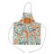 Orange & Blue Leafy Swirls Kid's Apron w/ Name and Initial