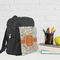 Orange & Blue Leafy Swirls Kid's Backpack - Lifestyle