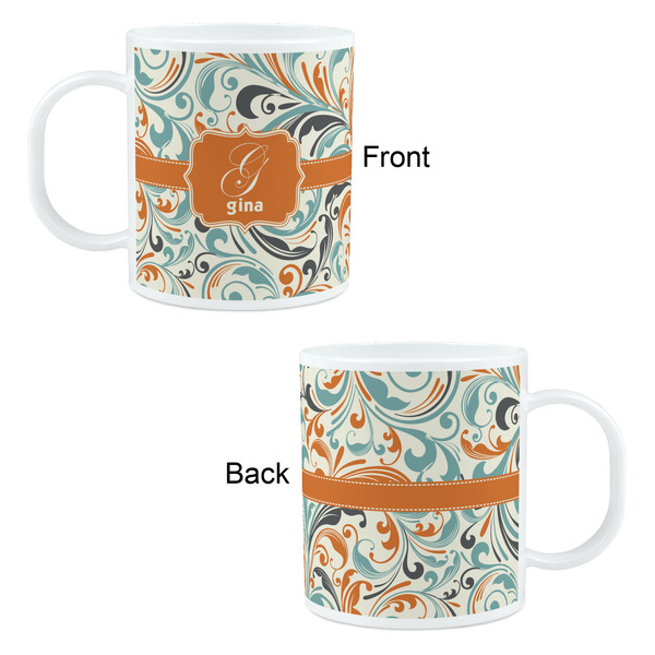 Orange & Blue Leafy Swirls Kid's Mug - Apvl